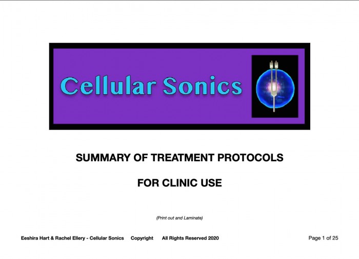 Cellular Sonics Treatment Protocols